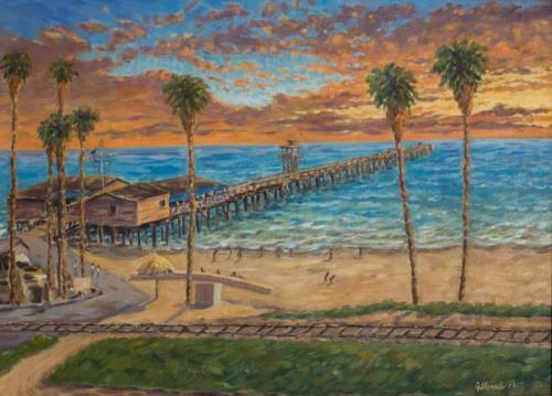 San Clemente Pier,2002,oil,23x32